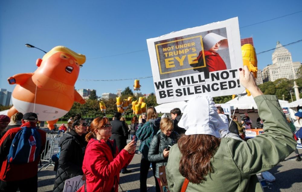 Manifestation à Chicago contre la politique "anti-femmes" du gouvernement Trump le 13 octobre 2018