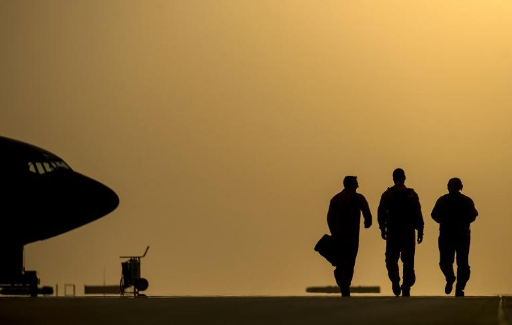 Staff Sgt. Vernon Young Jr. (US Air Force/AFP/File) US Air Force personnel walk to their aircraft for an in-air refueling mission