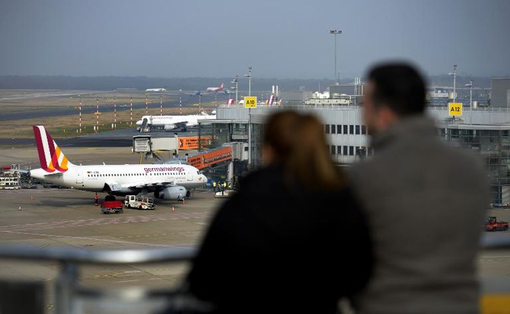 A Germanwings plane at Duesseldorf airport in western Germany, on March 24, 2015