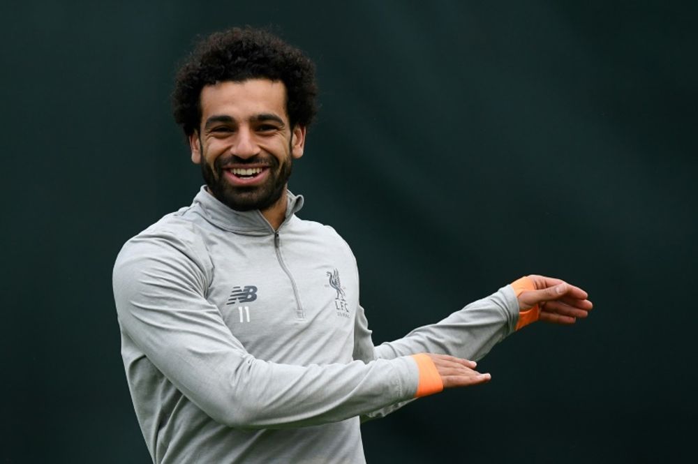 Liverpool FC - All smiles from Mohamed Salah in training last night 