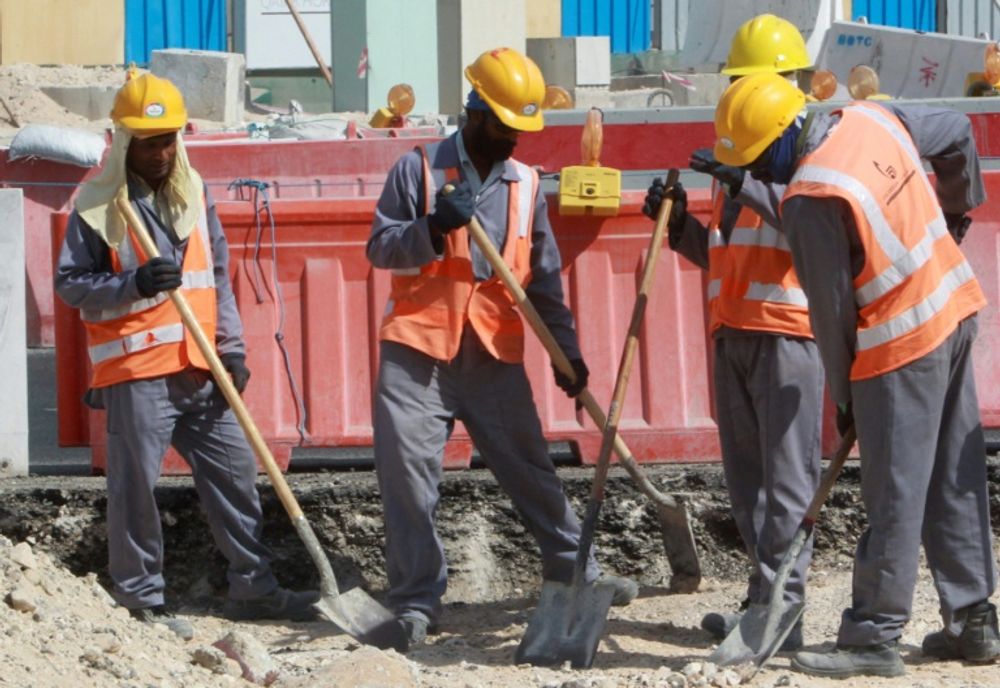 Migrant workers in Qatar, many of which are involved in 2022 World Cup protects.