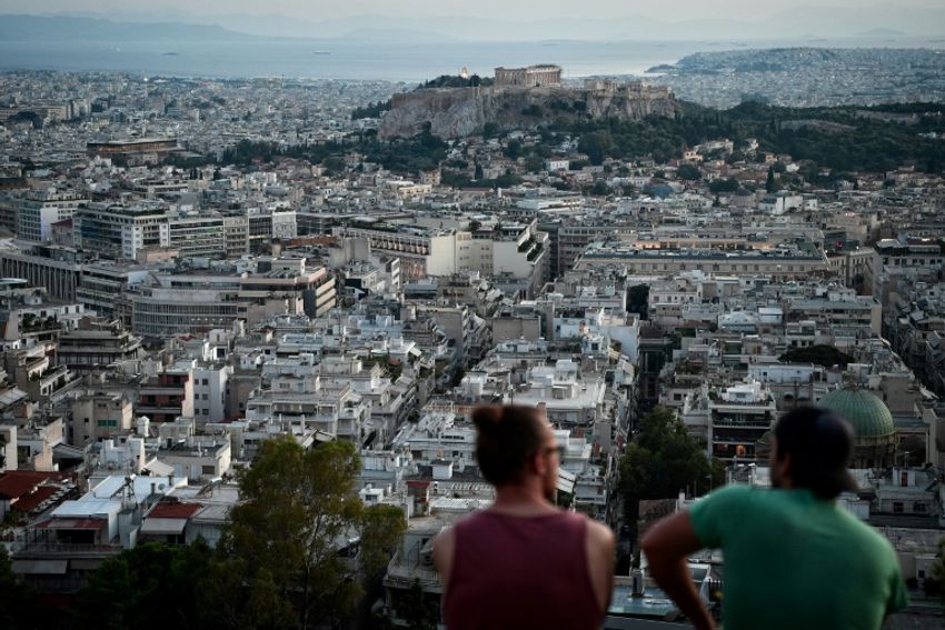 Vue depuis une colline d'Athènes, le 8 août 2018