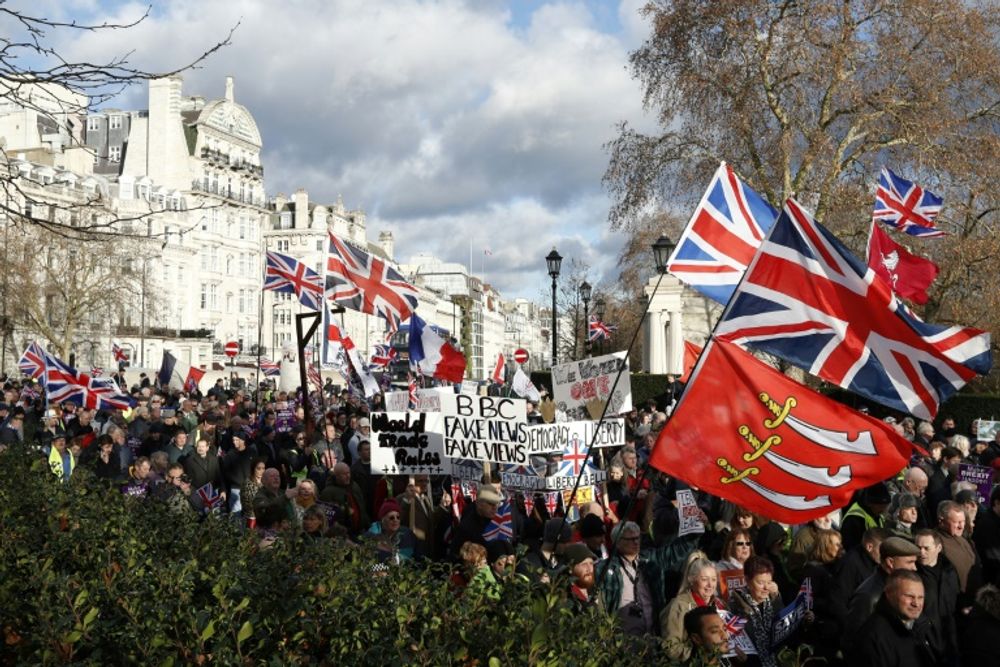 Illustration-Manifestation pro-Brexit soutenue par l'Ukip (Parti pour l'indépendance du Royaume Uni) à Londres le 9 décembre 2018