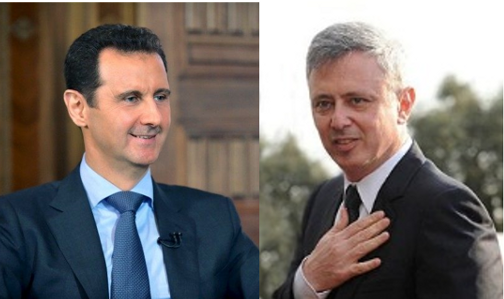 Syrian President Bashar al-Assad (L) and Suleiman Frangieh (R)