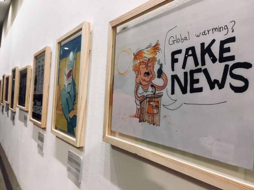 I24news Fake News Themed Charlie Hebdo Exhibition Commemorates 3 Years Since Attack