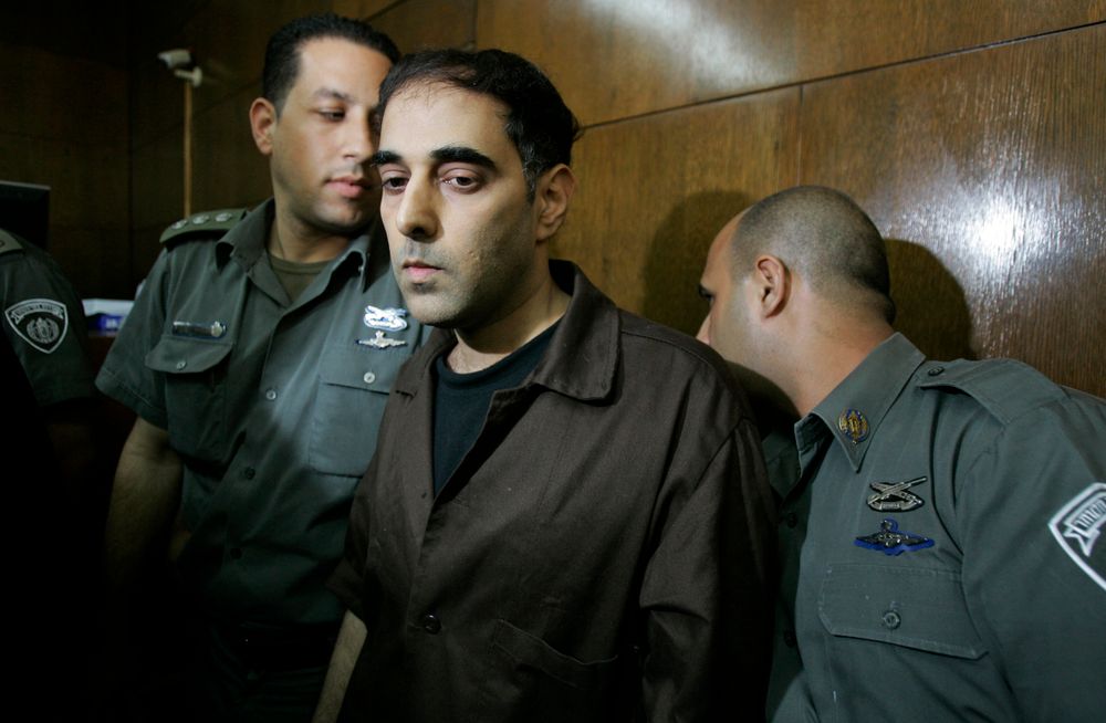 Yigal Amir, the convicted assassin of late Israeli Prime Minister Yitzhak Rabin, is seen during a court hearing in Tel Aviv, Israel, Thursday, Nov. 1, 2007.