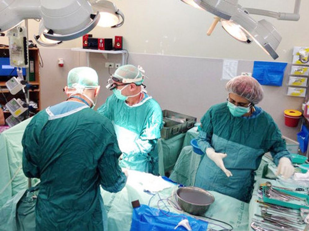 A patient from Gaza being operated on in Haifa's Rambam Hospital this past week.