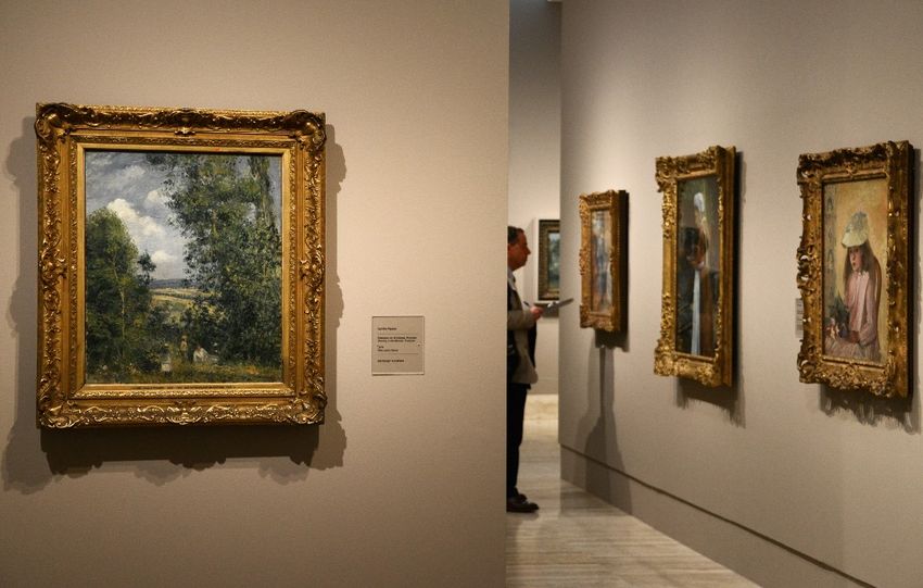 Illustration - L'ouverture de la première exposition monographique en Espagne sur le peintre impressionniste danois-français Camille Pissarro au musée Thyssen-Bornemisza de Madrid, le 3 juin 2013