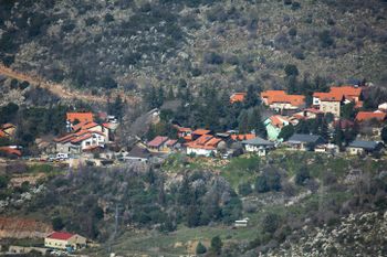 View of Neve Ativ, a settlement in the Golan Heights, northern Israel, on February 11, 2021.