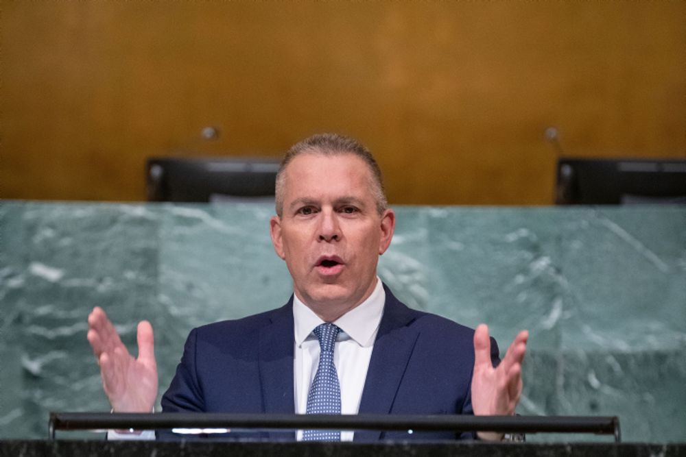 Gilad Erdan, Israel Ambassador to the United Nations seen at the General Assembly Hall of the United Nations, in NYC, USA