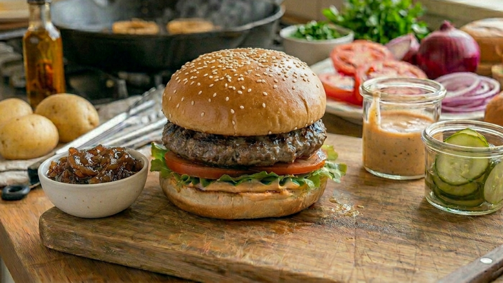 נוצר באמצעות בינה מלאכותית המבורגר