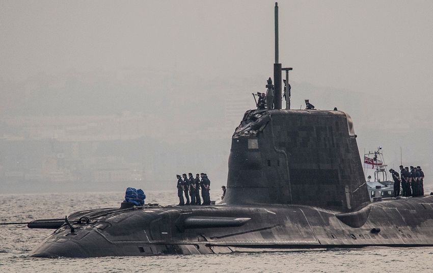 Wednesday July 20, 2016, British Royal Navy submarine HMS Ambush's arrives into the Naval Base at Gibraltar Wednesday July 20, 2016, British Royal Navy submarine HMS Ambush's arrives into the Naval Base at Gibraltar
