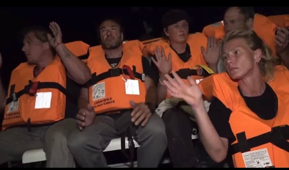 Influencers onboard one of the The Freedom Flotilla Coalition (FFC) boats intercepted by the IDF on Wednesday, Oct 7