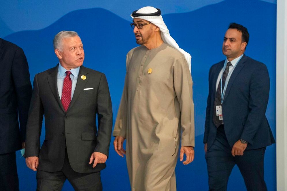 الملك الأردني عبد الله الثاني  والرئيس الإماراتي الشيخ محمد بن زايد آل نهيان 