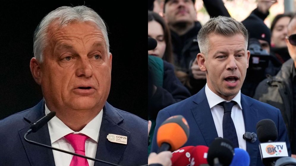 Darko Bandic, Rafiq Maqbool/AP מימין: פטר מגיאר, משמאל: ויקטור אורבן