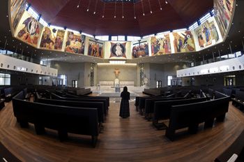 A view of the Our Lady of Arabia Cathedral in Awali, south of the Bahraini capital Manama, on December 8, 2021.