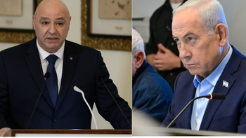 Lebanese President Joseph Aoun (left) and Israeli Prime Minister Benjamin Netanyahu (right)
