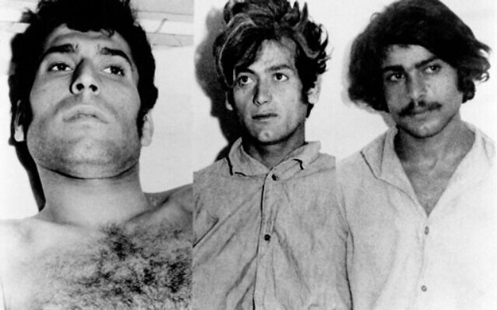 (L-R) Three Palestinian terrorists captured by German police at Fürstenfeldbruck Air Base near Munich, Germany: Ibrahim Mosoud Badran, Samer Mohamed Abdulah and Abed Kair al Dnawly, September 6, 1972.