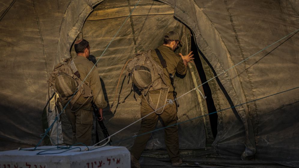 Israeli reserve soldiers at a military base in southern Israel, September 2, 2025. 