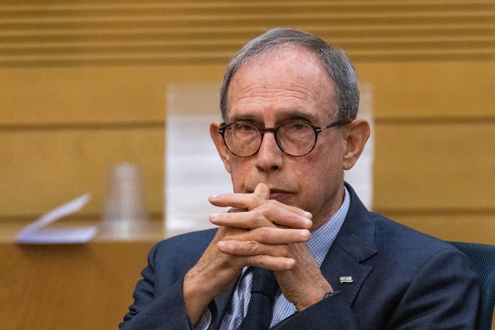 Nachman Shai, Israel's Minister of Diaspora Affairs, attends the Jewish People's Lobby, at the Knesset, the Israeli parliament in Jerusalem, November 15, 2021.