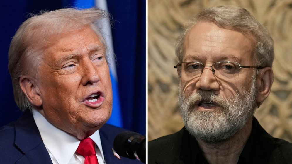 U.S. President Donald Trump and Iranian National Security Council chief Ali Larijani