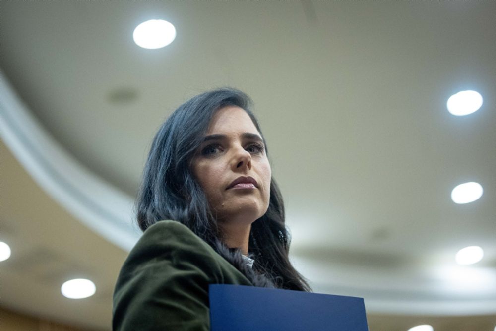 Israel's Interior Minister Ayelet Shaked at the Knesset (Israeli parliament) in Jerusalem on March 8, 2022.