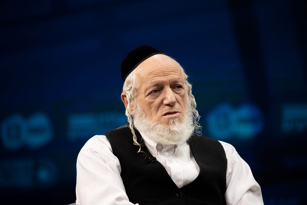 Yehuda Meshi Zahav, Chairman Israel's Zaka rescue unit speaks at a conference of the Israeli Television News Company in Jerusalem, on March 7, 2021.