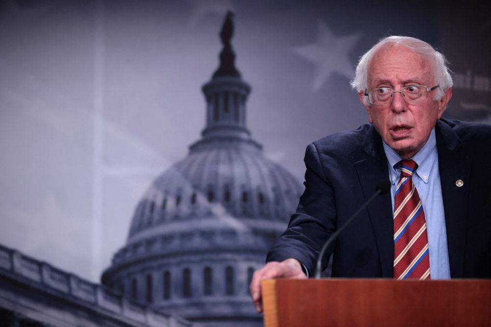 Senator Bernie Sanders holds a news conference at the US Capitol in Washington DC, US, on November 03, 2021.