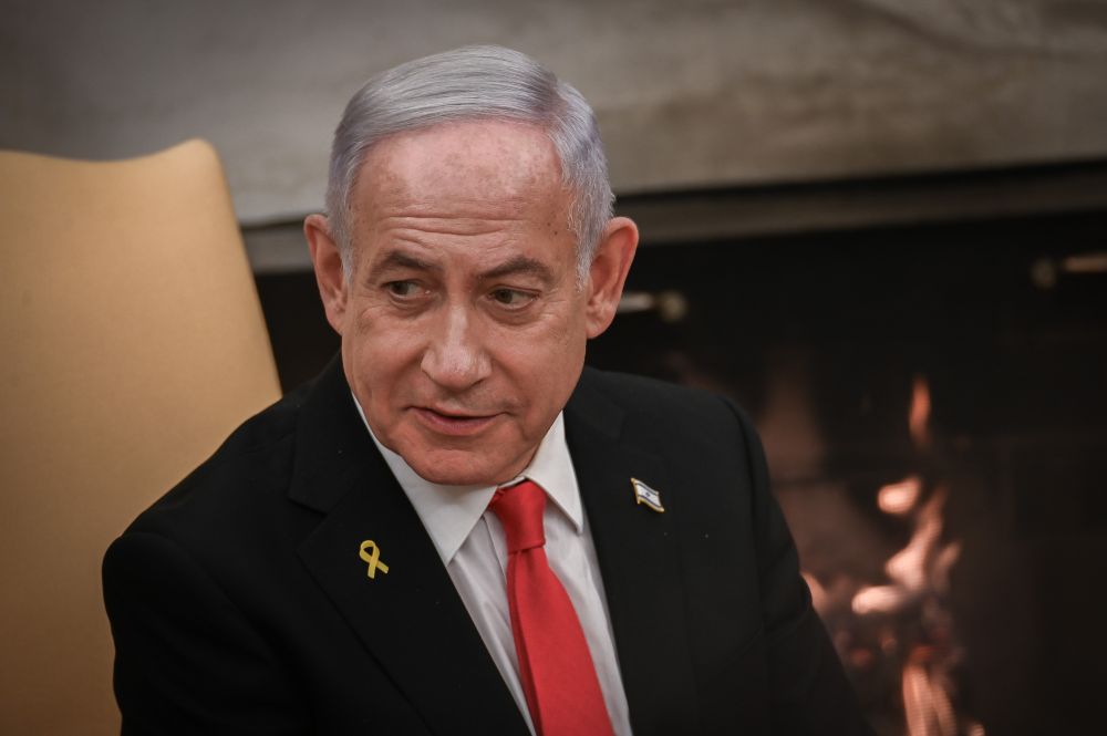 Le Premier ministre israélien, Benjamin Netanyahou lors d'une réunion avec Donald Trump à la Maison Blanche
