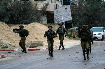 Israeli soldiers in the West Bank city of Jenin.