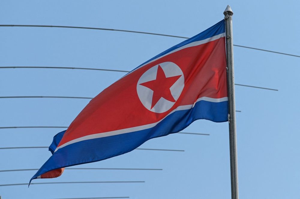 The North Korean flag is seen in the country's embassy compounds in Kuala Lumpur, Malaysia, on March 19, 2021.