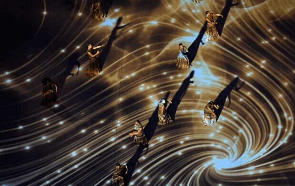 Dancers perform during the opening ceremony ahead of the Qatar 2022 World Cup Group A soccer match between Qatar and Ecuador at Al-Bayt Stadium in Al Khor on November 20, 2022.