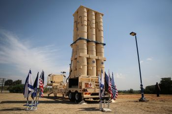Le lanceur de missiles d'interception "Arrow II" sur la base aérienne israélienne de Palmachim