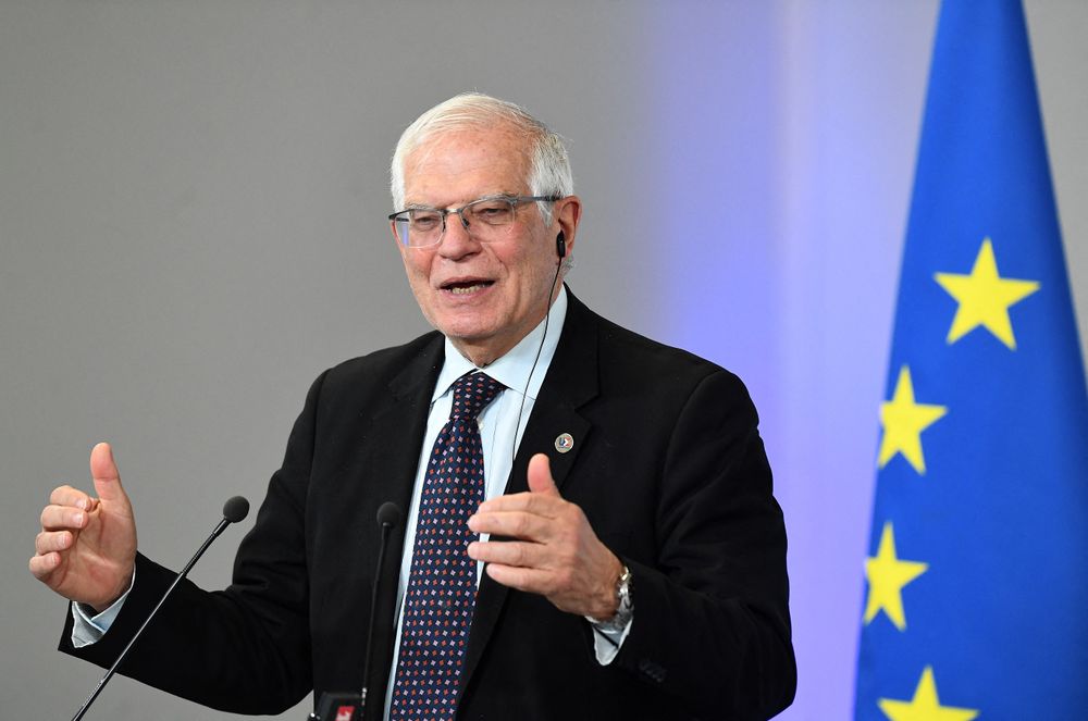 Le haut représentant de l'Union européenne pour les affaires étrangères et la politique de sécurité, Josep Borrell, à Brest, dans l'ouest de la France, le 14 janvier 2022