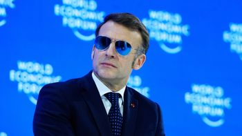Emmanuel Macron au Forum économique mondial de Davos, en Suisse, le 20.01.2026