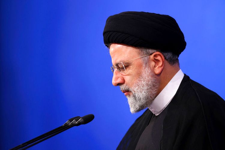 Iranian President Ebrahim Raisi listens to a question during a press conference in Tehran, Iran, on August 29, 2022.