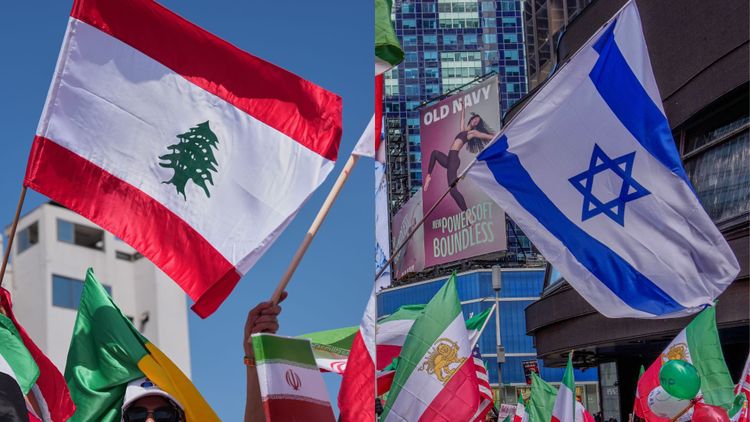 أعلام إسرائيل ولبنان