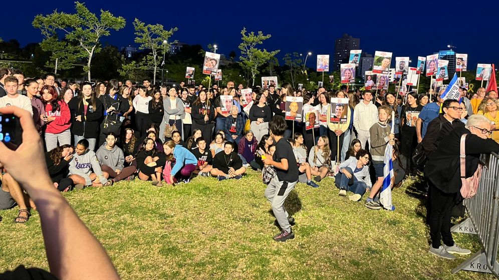 תושבי העוטף התכנסו לעצרת לציון 7 חודשים למלחמה, הערב