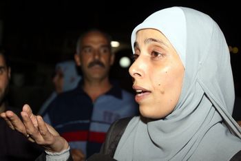 Ahlam al-Tamimi, convicted of murdering 15 Israelis, arriving in Amman, Jordan on October 18, 2011 following the Gilad Shalit prisoner deal.