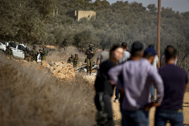 File photo of clashes involving Israelis and Palestinian in the West Bank village of Qusra, October 29, 2024. 