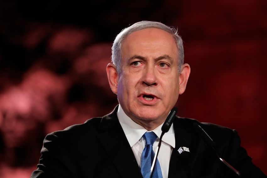 Le Premier ministre Benyamin Netanyahou au 5e forum international sur la Shoah à Yad Vashem, à Jérusalem, le 23 janvier 2020.