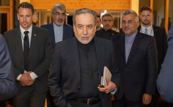 Le chef de la diplomatie iranienne, Abbas Araghchi, à son arrivée au Bürgenstock, près de Lucerne, en Suisse, le 21 juin 2026. 