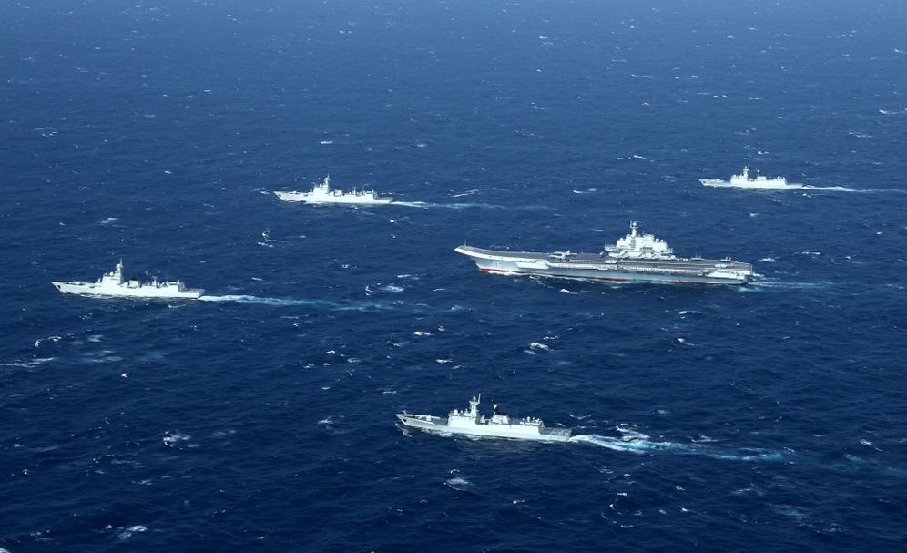 File photo of a Chinese Navy formation during military drills in the South China Sea  