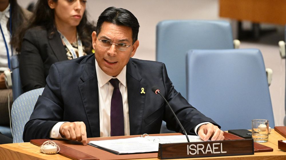 Dani Danon, Israel's ambassador to the UN, speaks at a Security Council meeting