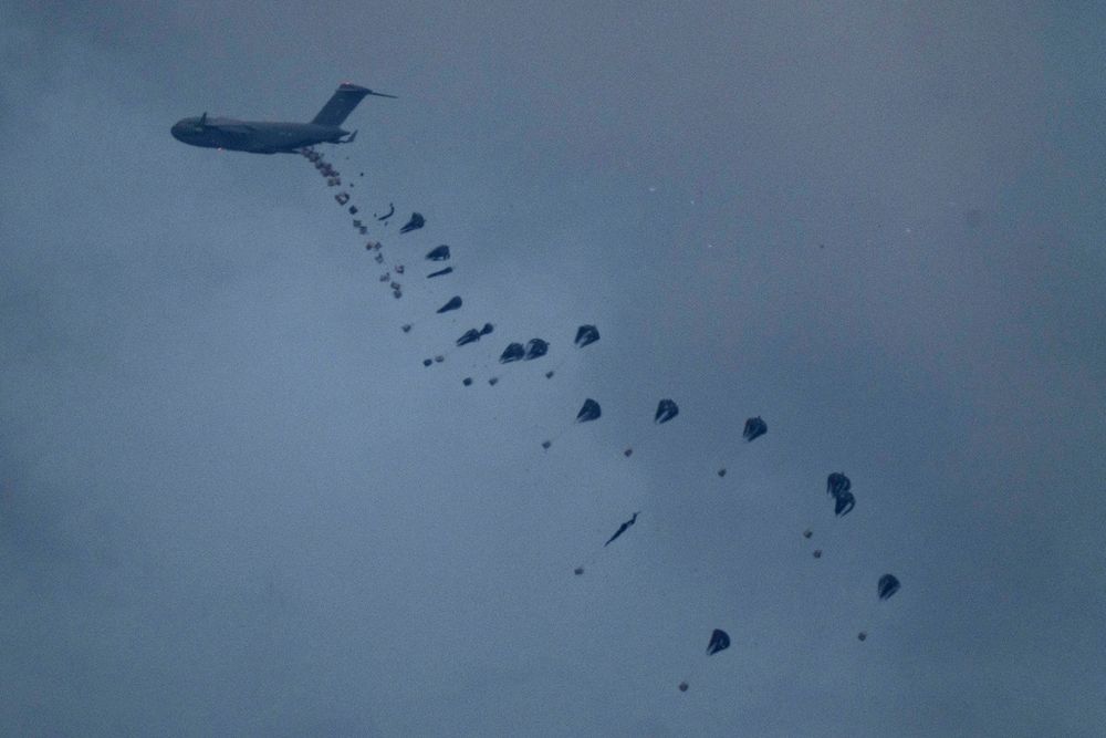 U.S. military plane airdrops humanitarian supplies into Gaza