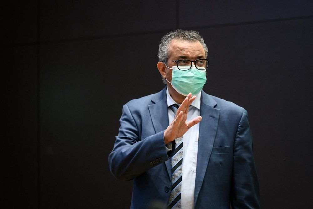 World Health Organization Director-General Tedros Adhanom Ghebreyesus arrives for a press conference at the WHO headquarters in Geneva, Switzerland, on December 20, 2021.