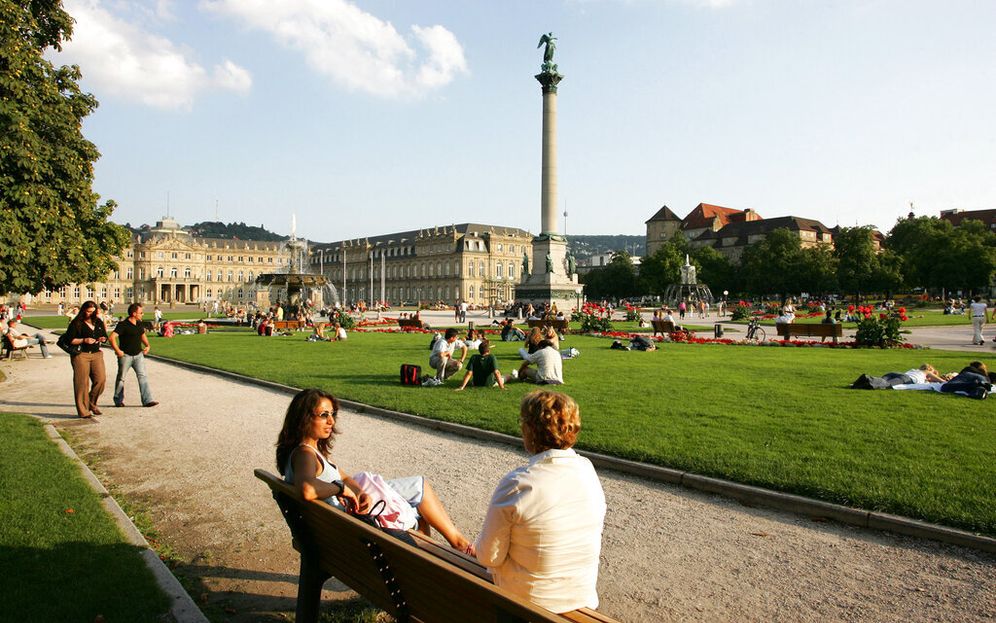 File photo of the Schlossplatz square in Stuttgart, southwestern Germany