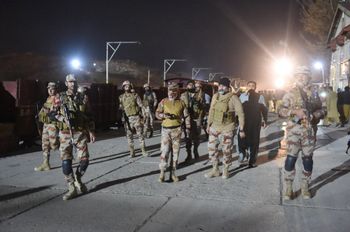 Pakistani forces seen during the operation against the Baloch Liberation Forces' train hijacking
