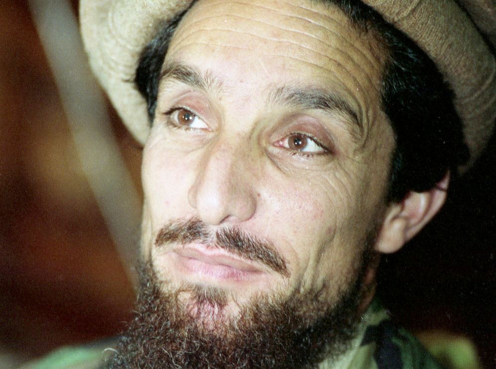 Commander Ahmad Shah Massoud pictured during a press conference in Charikar, Afghanistan, on April 23, 1992. 