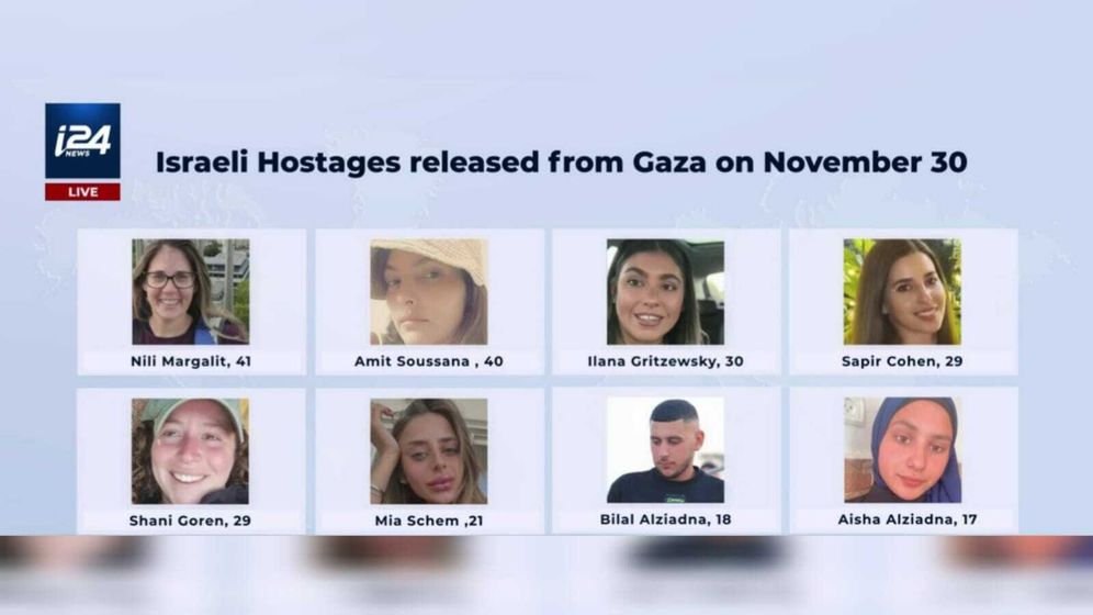 قائمة الرهائن الإسرائيليين الذين أفرجت عنهم حماس اليوم الخميس 30.11.2023